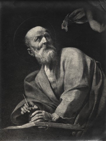Anonimo — Merisi Michelangelo - sec. XVII - San Matteo Evangelista — particolare